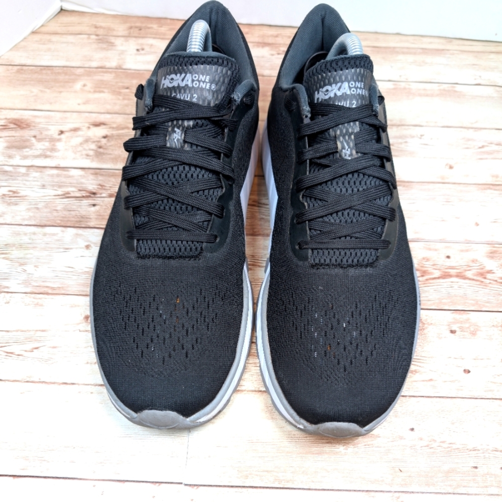 Hoka One One Cavu 2 ProFly Black Gray White Canvas Athletic Sneakers Shoe Men 10 - Picture 7 of 13